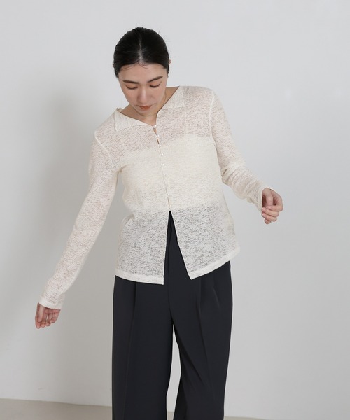 select MOCA(セレクトモカ)の「【ZOZO限定】フロントボタンシアースラブオープンカラーカーディガン(カーディガン/ボレロ・レディース・ピンク/ホワイト/ブラック・FREE)」の18枚目の写真