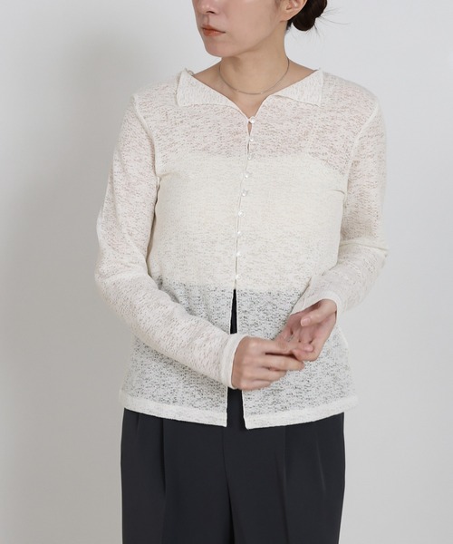 select MOCA(セレクトモカ)の「【ZOZO限定】フロントボタンシアースラブオープンカラーカーディガン(カーディガン/ボレロ・レディース・ピンク/ホワイト/ブラック・FREE)」の20枚目の写真