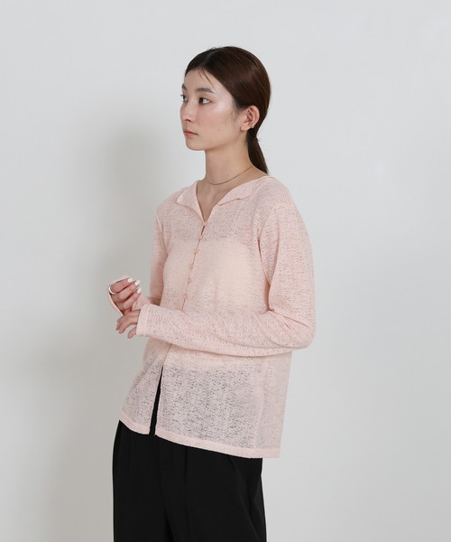 select MOCA(セレクトモカ)の「【ZOZO限定】フロントボタンシアースラブオープンカラーカーディガン(カーディガン/ボレロ・レディース・ピンク/ホワイト/ブラック・FREE)」の14枚目の写真