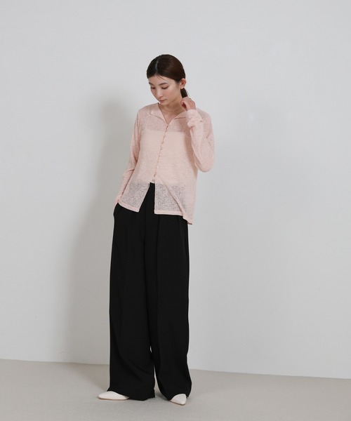 select MOCA(セレクトモカ)の「【ZOZO限定】フロントボタンシアースラブオープンカラーカーディガン(カーディガン/ボレロ・レディース・ピンク/ホワイト/ブラック・FREE)」の11枚目の写真