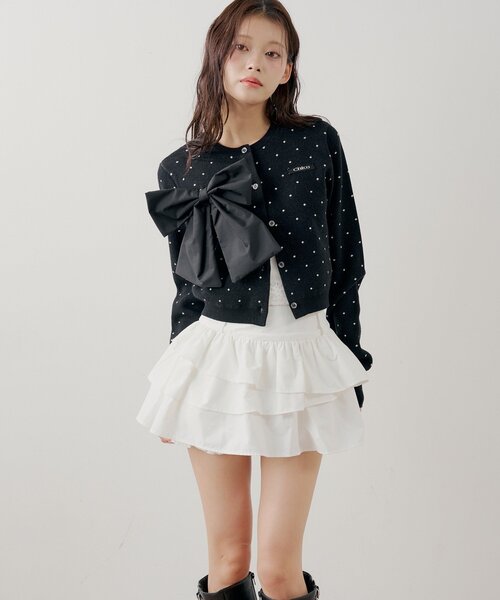 Chico（チコ）の「レイヤードフリルティアードスカート（スカート・レディース・ホワイト/ブルー系その他2/ベージュ・FREE）」の4枚目の写真