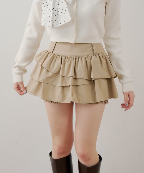 Chico（チコ）の「レイヤードフリルティアードスカート（スカート・レディース・ホワイト/ブルー系その他2/ベージュ・FREE）」の8枚目の写真
