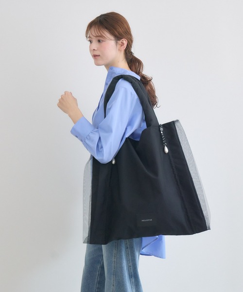 KATHARINE ROSS（キャサリンロス）の「【KATHARINE ROSS】【HELOYSE】キャンディーチュールトート（トートバッグ・レディース・ベージュ/ブラック・MEDIUM）」の4枚目の写真