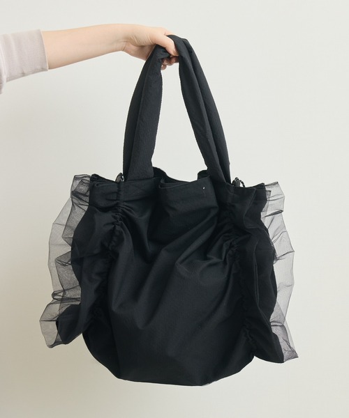 KATHARINE ROSS（キャサリンロス）の「【KATHARINE ROSS】【HELOYSE】キャンディーチュールトート（トートバッグ・レディース・ベージュ/ブラック・MEDIUM）」の11枚目の写真