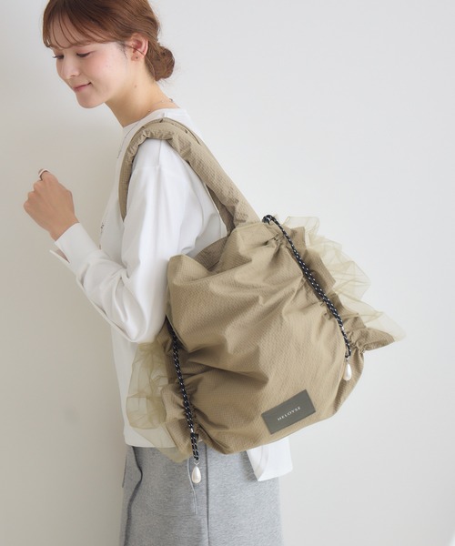 KATHARINE ROSS（キャサリンロス）の「【KATHARINE ROSS】【HELOYSE】キャンディーチュールトート（トートバッグ・レディース・ベージュ/ブラック・MEDIUM）」の17枚目の写真