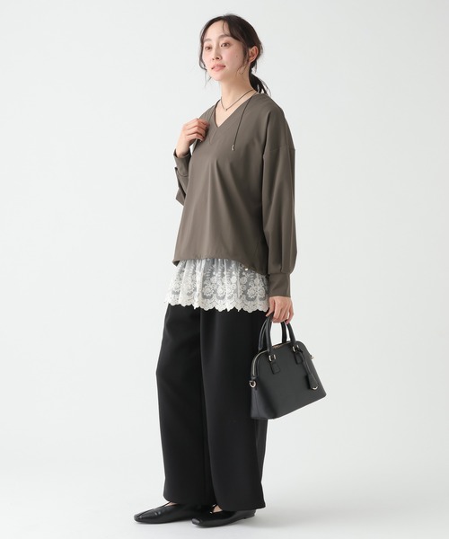 Elura(エルーラ)の「ハイテンションプルオーバー/650196(Tシャツ/カットソー・レディース・ブラック/カーキ/ベージュ・FREE)」の11枚目の写真