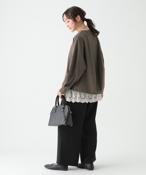 Elura(エルーラ)の「ハイテンションプルオーバー/650196(Tシャツ/カットソー・レディース・ブラック/カーキ/ベージュ・FREE)」の12枚目の写真