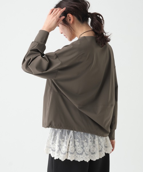 Elura(エルーラ)の「ハイテンションプルオーバー/650196(Tシャツ/カットソー・レディース・ブラック/カーキ/ベージュ・FREE)」の9枚目の写真