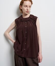 LANVIN en Bleu | トリアセローンノースリフリルブラウス(シャツ/ブラウス)