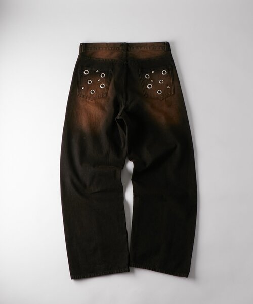 WHO'S WHO gallery(フーズフーギャラリー)の「アイレットスタッズスウィッチングブラストデニム(デニムパンツ・レディース・ネイビー/サックスブルー/ブラック・FREE)」の10枚目の写真