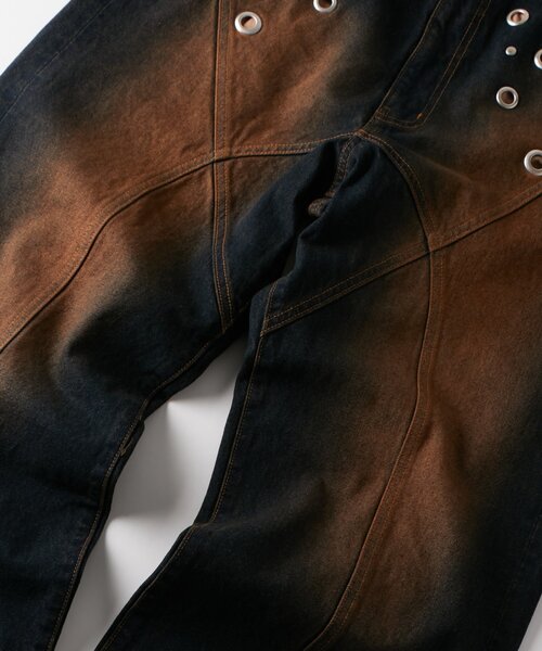 WHO'S WHO gallery(フーズフーギャラリー)の「アイレットスタッズスウィッチングブラストデニム(デニムパンツ・レディース・ネイビー/サックスブルー/ブラック・FREE)」の13枚目の写真