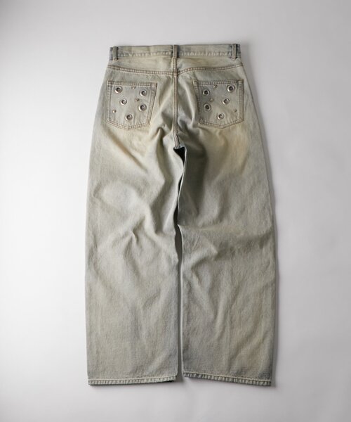 WHO'S WHO gallery(フーズフーギャラリー)の「アイレットスタッズスウィッチングブラストデニム(デニムパンツ・レディース・ネイビー/サックスブルー/ブラック・FREE)」の16枚目の写真