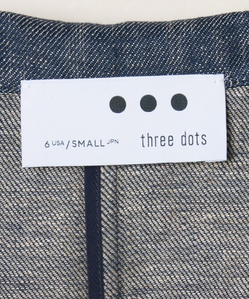 three dots(スリードッツ)の「ラフリネン ドクターコート(その他アウター・レディース・インディゴブルー/ネイビー/ベージュ系その他2/キャメル・SMALL)」の8枚目の写真