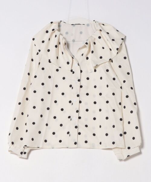 Ritzy(リッツィー)の「フリルカラー ドット柄ブラウス(シャツ/ブラウス・レディース・ベージュ・M/L/S)」の9枚目の写真