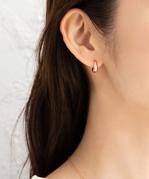 【金属アレルギー対応】キャッチレスのぷっくりドロップフープフィットピアス