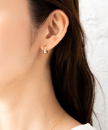 【金属アレルギー対応】キャッチレスのぷっくりドロップフープフィットピアス