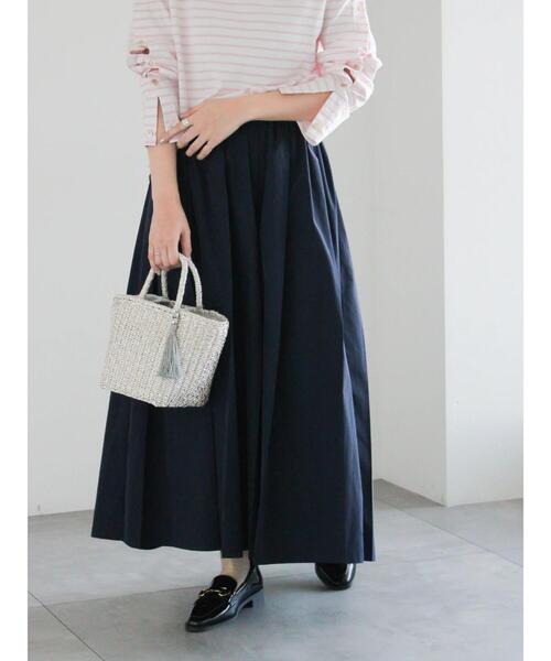 Te chichi（テチチ）の「ダブルタックフレアスカート（スカート・レディース・ライトベージュ/ネイビー/グリーン・S/M）」の3枚目の写真