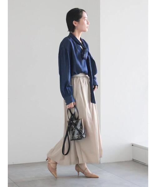 Te chichi（テチチ）の「ダブルタックフレアスカート（スカート・レディース・ライトベージュ/ネイビー/グリーン・S/M）」の7枚目の写真