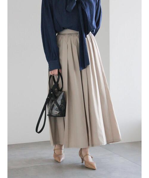 Te chichi（テチチ）の「ダブルタックフレアスカート（スカート・レディース・ライトベージュ/ネイビー/グリーン・S/M）」の8枚目の写真