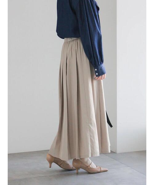 Te chichi（テチチ）の「ダブルタックフレアスカート（スカート・レディース・ライトベージュ/ネイビー/グリーン・S/M）」の9枚目の写真