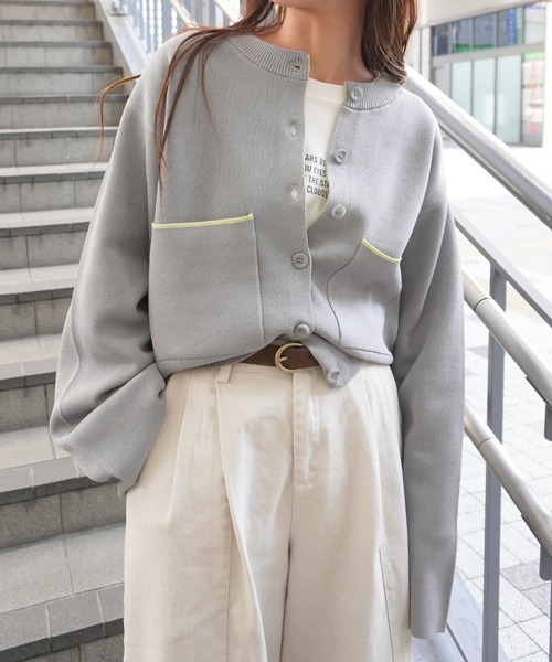 gossara（ゴサラ）の「レーヨンポリダブルフェイスCD（カーディガン/ボレロ・レディース・チャコール/ベージュ/グレー・FREE）」の17枚目の写真