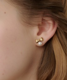 パールリボンモチーフピアス（ピアス（両耳用））｜TITTY&CO.（ティ