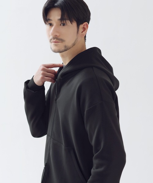 SPU(スプ)の「【セットアップ対応】防シワ・抗ピリング・ウォッシャブル ハイポンチダブルZIPパーカー(パーカー・メンズ・グレー/杢グレー/グレー系/ブラック/チャコール/ネイビー・S/M/L/XL)」の8枚目の写真