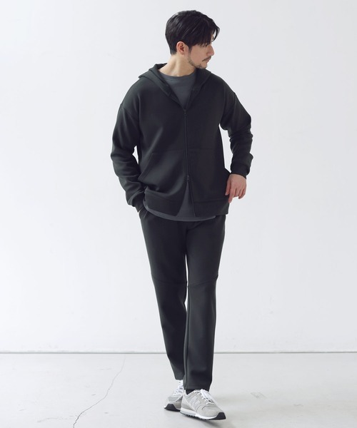 SPU(スプ)の「【セットアップ対応】防シワ・抗ピリング・ウォッシャブル ハイポンチダブルZIPパーカー(パーカー・メンズ・グレー/杢グレー/グレー系/ブラック/チャコール/ネイビー・S/M/L/XL)」の10枚目の写真