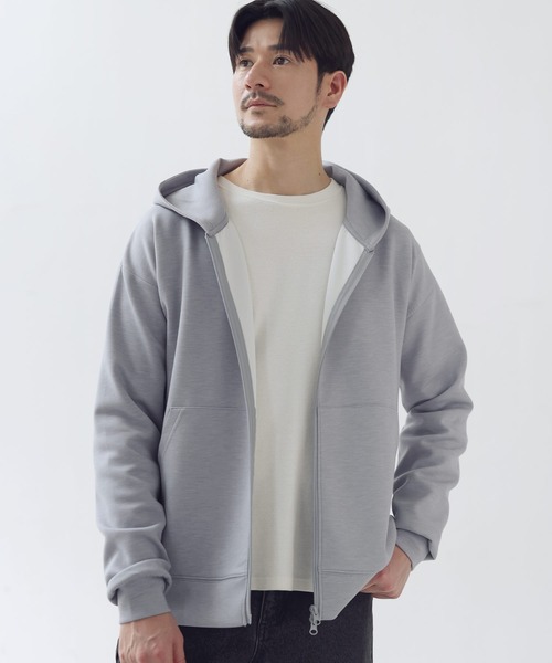 SPU(スプ)の「【セットアップ対応】防シワ・抗ピリング・ウォッシャブル ハイポンチダブルZIPパーカー(パーカー・メンズ・グレー/杢グレー/グレー系/ブラック/チャコール/ネイビー・S/M/L/XL)」の19枚目の写真