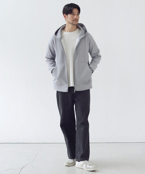 SPU(スプ)の「【セットアップ対応】防シワ・抗ピリング・ウォッシャブル ハイポンチダブルZIPパーカー(パーカー・メンズ・グレー/杢グレー/グレー系/ブラック/チャコール/ネイビー・S/M/L/XL)」の22枚目の写真