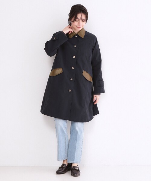 OPAQUE.CLIP（オペークドットクリップ）の「撥水ステンカラーコート【洗える】（ステンカラーコート・レディース・ベージュ/ネイビー・40/38）」の9枚目の写真