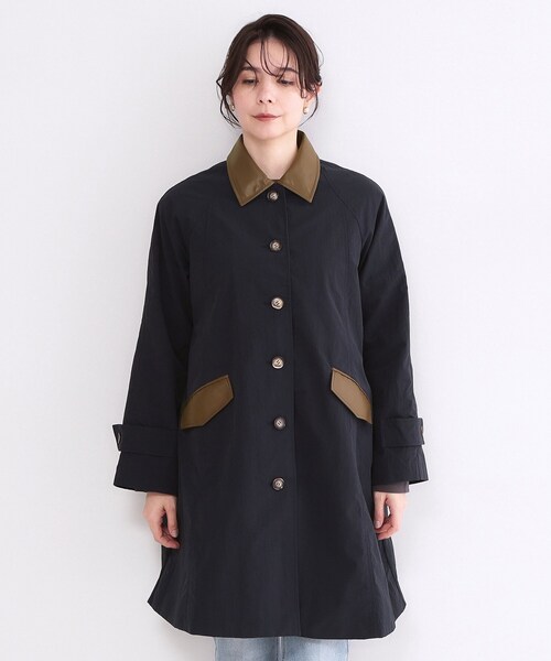 OPAQUE.CLIP（オペークドットクリップ）の「撥水ステンカラーコート【洗える】（ステンカラーコート・レディース・ベージュ/ネイビー・40/38）」の11枚目の写真