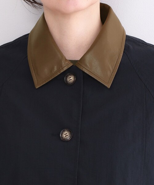 OPAQUE.CLIP（オペークドットクリップ）の「撥水ステンカラーコート【洗える】（ステンカラーコート・レディース・ベージュ/ネイビー・40/38）」の14枚目の写真