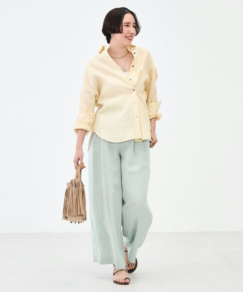 NOLLEY’S(ノーリーズ)の「MY STANDARD マルチWAYリネンシャツ(シャツ/ブラウス・レディース・クリーム/サックスブルー/サーモンピンク/ホワイト/ミント・FREE)」の6枚目の写真