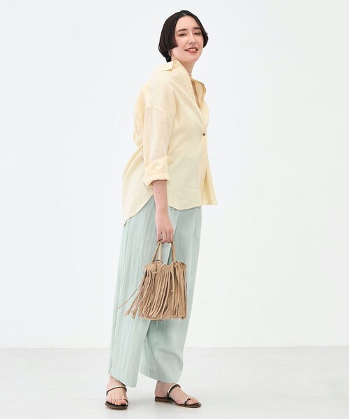 NOLLEY’S(ノーリーズ)の「MY STANDARD マルチWAYリネンシャツ(シャツ/ブラウス・レディース・クリーム/サックスブルー/サーモンピンク/ホワイト/ミント・FREE)」の7枚目の写真