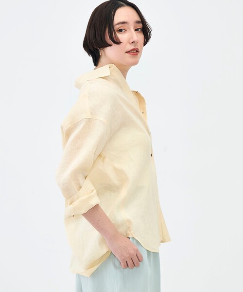 NOLLEY’S(ノーリーズ)の「MY STANDARD マルチWAYリネンシャツ(シャツ/ブラウス・レディース・クリーム/サックスブルー/サーモンピンク/ホワイト/ミント・FREE)」の13枚目の写真