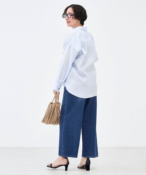 NOLLEY’S(ノーリーズ)の「MY STANDARD マルチWAYリネンシャツ(シャツ/ブラウス・レディース・クリーム/サックスブルー/サーモンピンク/ホワイト/ミント・FREE)」の16枚目の写真