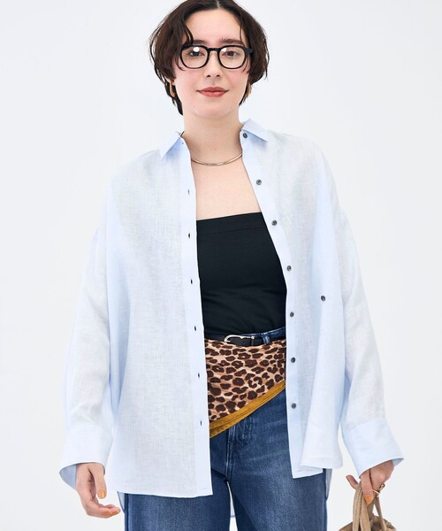 NOLLEY’S(ノーリーズ)の「MY STANDARD マルチWAYリネンシャツ(シャツ/ブラウス・レディース・クリーム/サックスブルー/サーモンピンク/ホワイト/ミント・FREE)」の18枚目の写真