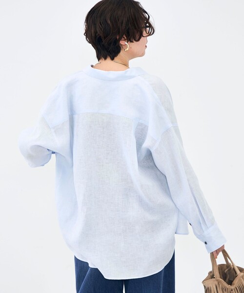 NOLLEY’S(ノーリーズ)の「MY STANDARD マルチWAYリネンシャツ(シャツ/ブラウス・レディース・クリーム/サックスブルー/サーモンピンク/ホワイト/ミント・FREE)」の19枚目の写真