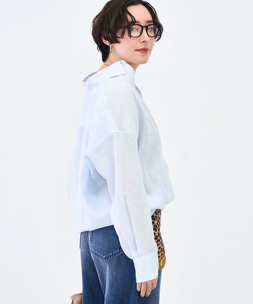 NOLLEY’S(ノーリーズ)の「MY STANDARD マルチWAYリネンシャツ(シャツ/ブラウス・レディース・クリーム/サックスブルー/サーモンピンク/ホワイト/ミント・FREE)」の21枚目の写真