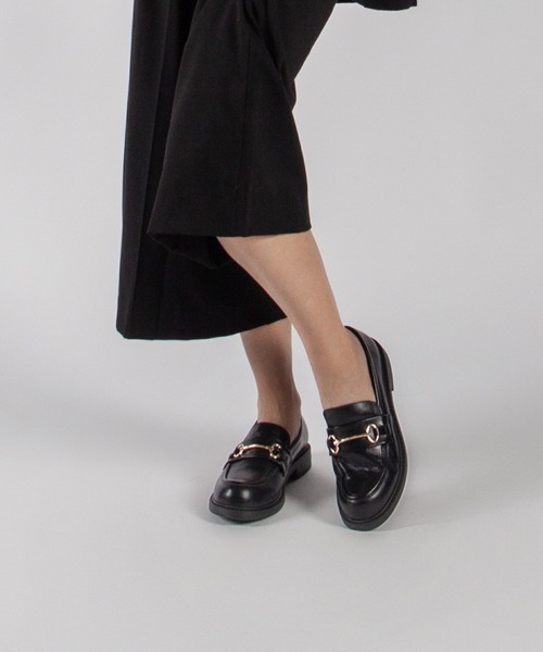 ALL BLACK(オールブラック)の「【本革/2.5cmヒール】ビットローファー(ローファー・レディース・ブラック・37/38/39)」の4枚目の写真