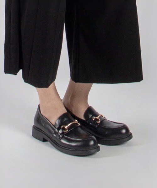 ALL BLACK(オールブラック)の「【本革/2.5cmヒール】ビットローファー(ローファー・レディース・ブラック・37/38/39)」の6枚目の写真