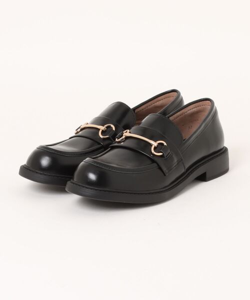 ALL BLACK(オールブラック)の「【本革/2.5cmヒール】ビットローファー(ローファー・レディース・ブラック・37/38/39)」の7枚目の写真