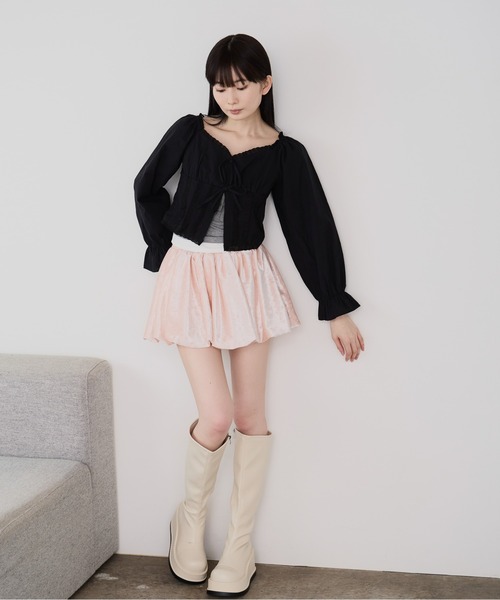Siel(シエル)の「ベロアバルーンスカート(スカート・レディース・アイボリー/ブラック・FREE)」の5枚目の写真