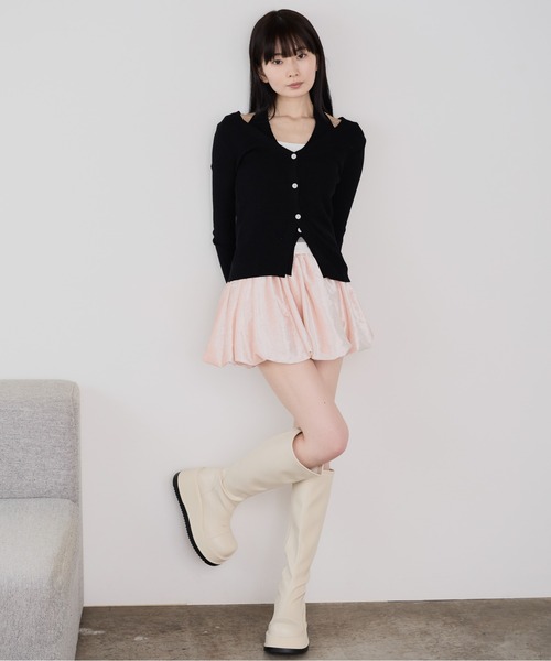 Siel(シエル)の「ベロアバルーンスカート(スカート・レディース・アイボリー/ブラック・FREE)」の6枚目の写真