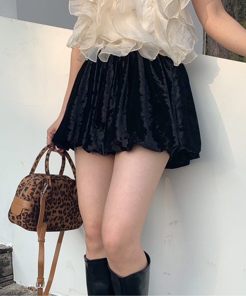 Siel(シエル)の「ベロアバルーンスカート(スカート・レディース・アイボリー/ブラック・FREE)」の19枚目の写真