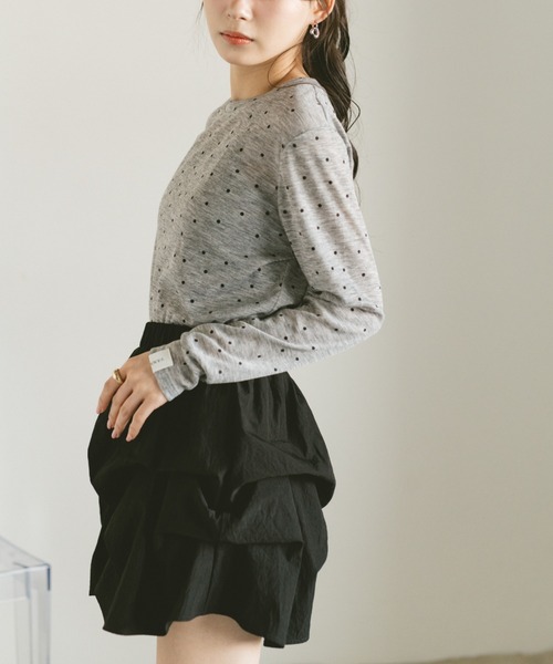 VANNIE U(ヴァニーユー)の「シアードットカットソー(Tシャツ/カットソー・レディース・ホワイト/グレー・FREE)」の18枚目の写真