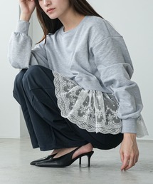 mili an deni（ミリアンデニ）の「レース切替スウェットプルオーバー（スウェット）」