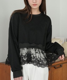 mili an deni | レース切替スウェットプルオーバー(スウェット)