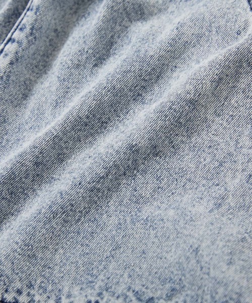 devirock（デビロック）の「ハートポケット 裾フリル ライトオンスデニム ショートパンツ（デニムパンツ・キッズ・ネイビー系/ブルー系・130cm/140cm/150cm/160cm/110cm/100cm/120cm）」の5枚目の写真